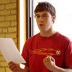 Casey Cavin reciting poetry