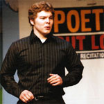 Andrew Houser reciting poetry