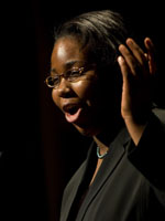 Thandisizwe Jackson-Nisan reciting poetry