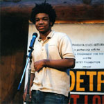 Andre Spillman reciting poetry