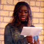 Tottiana Adams reciting poetry